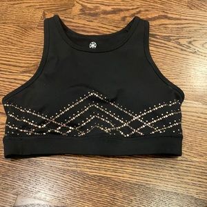 Black and bronze sports bra/yoga top